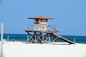 Lifeguard stand at Crandon Beach