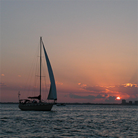Sailing a Key Biscayne sunset over Biscayne Bay