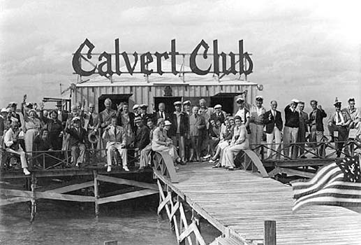 Calvert Club postcard from Stiltsville - 1938